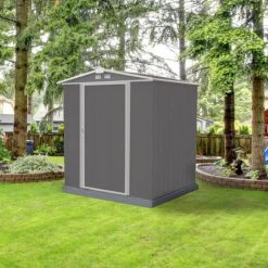 Abri De Jardin EZEE 2,3m² Toit Double Pente En Acier Galvanisé Anthracite Spacemaker -Boutique De Jardin abri de jardin ezee 23 m toit double pente en acier galvanise anthracite spacemaker 2