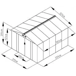 Abri De Jardin Métal 9,66m² Imitation Bois Vieilli -Boutique De Jardin abri de jardin metal 966m imitation bois vieilli 2