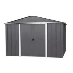 Abri De Jardin Métal Anthracite 12m² + Kit D'ancrage Inclus - YARDMASTER