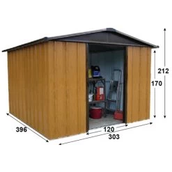 Abri De Jardin Métal Aspect Bois Et Marron 12m² + Kit D'ancrage Inclus - YARDMASTER -Boutique De Jardin abri de jardin metal aspect bois et marron 12m kit d ancrage inclus yardmaster 2