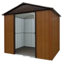Abri De Jardin Métal Aspect Bois Et Marron 7,18m² + Kit D'ancrage Inclus - YARDMASTER -Boutique De Jardin abri de jardin metal aspect bois et marron 718m kit d ancrage inclus yardmaster 2