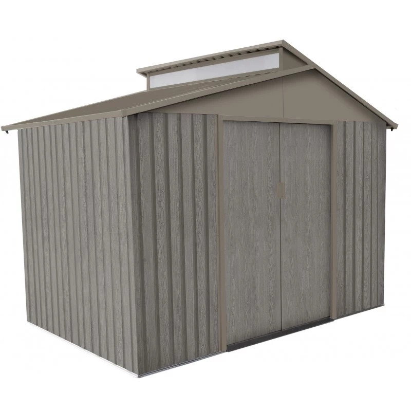 Abri De Jardin Métal Avec Puit De Lumière 5,44m² Imitation Bois Vieilli 6 Abri De Jardin Métal Avec Puit De Lumière 5,44m² Imitation Bois Vieilli – Image 4