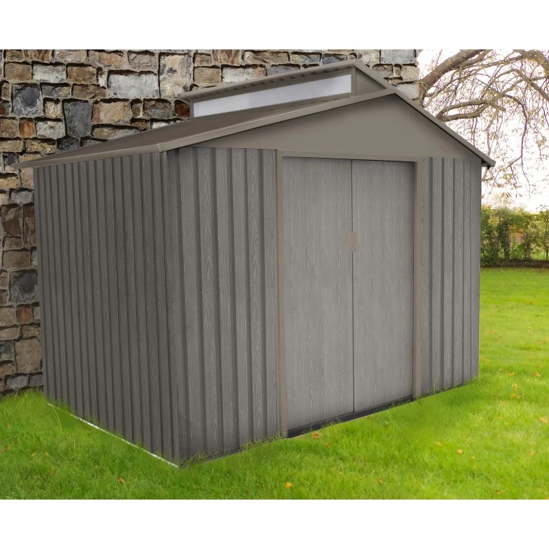 Abri De Jardin Métal Avec Puit De Lumière 5,44m² Imitation Bois Vieilli 3 Abri De Jardin Métal Avec Puit De Lumière 5,44m² Imitation Bois Vieilli