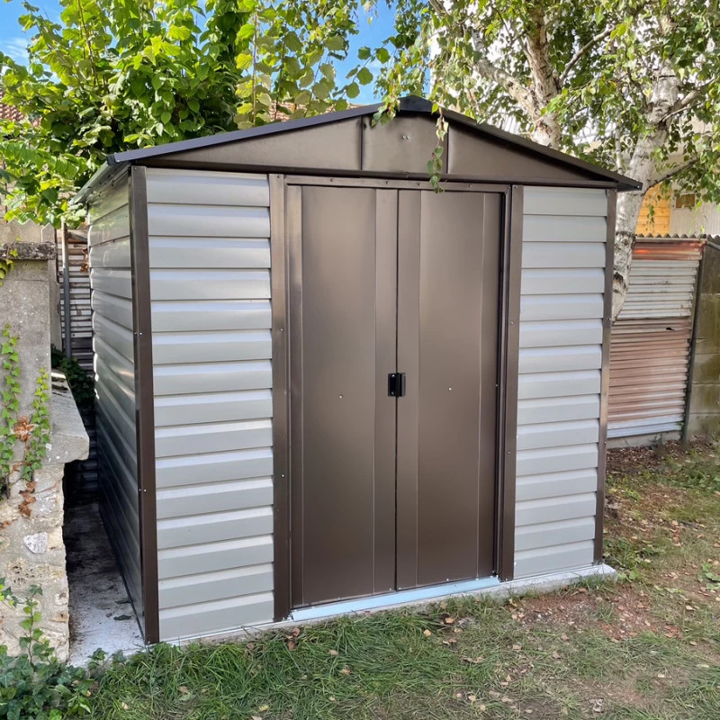 Abri De Jardin Métal Beige Et Marron 4,79m² + Kit D'ancrage Inclus - YARDMASTER 3 Abri De Jardin Métal Beige Et Marron 4,79m² + Kit D'ancrage Inclus - YARDMASTER