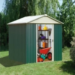 Abri De Jardin Métal Vert 4,38m² + Kit D'ancrage Inclus - YARDMASTER -Boutique De Jardin abri de jardin metal vert 438m kit d ancrage inclus yardmaster 3