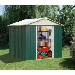 Abri De Jardin Métal Vert 9,03m² + Kit D'ancrage Inclus - YARDMASTER -Boutique De Jardin abri de jardin metal vert 903m kit d ancrage inclus yardmaster 2