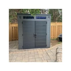 Abri De Jardin Polyéthylène 25mm Gris Foncé 4,88m² Modern + Plancher - SUNCAST -Boutique De Jardin abri de jardin polyethylene 25mm gris fonce 488m modern plancher suncast 2