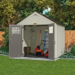 Abri De Jardin Polyéthylène 35mm 5,53m² Woodgrain + Plancher SUNCAST -Boutique De Jardin abri de jardin polyethylene 35mm 553m woodgrain plancher suncast 2