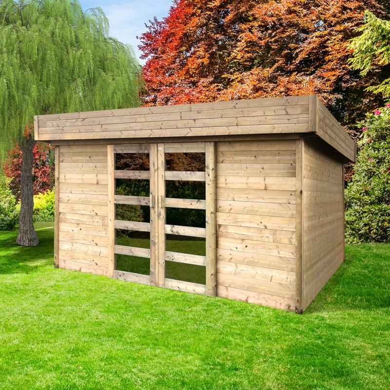 Abri De Jardin Stockholm 11,42m² En Bois Traité Autoclave 28mm Avec Double Porte - SOLID 3 Abri De Jardin Stockholm 11,42m² En Bois Traité Autoclave 28mm Avec Double Porte - SOLID