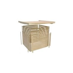 Abri De Jardin Toit Plat 5,95m² Bois Gris 19mm Goldendorf 5 - Karibu -Boutique De Jardin abri de jardin toit plat 595m en bois vitrifie gris 19mm goldendorf karibu 3