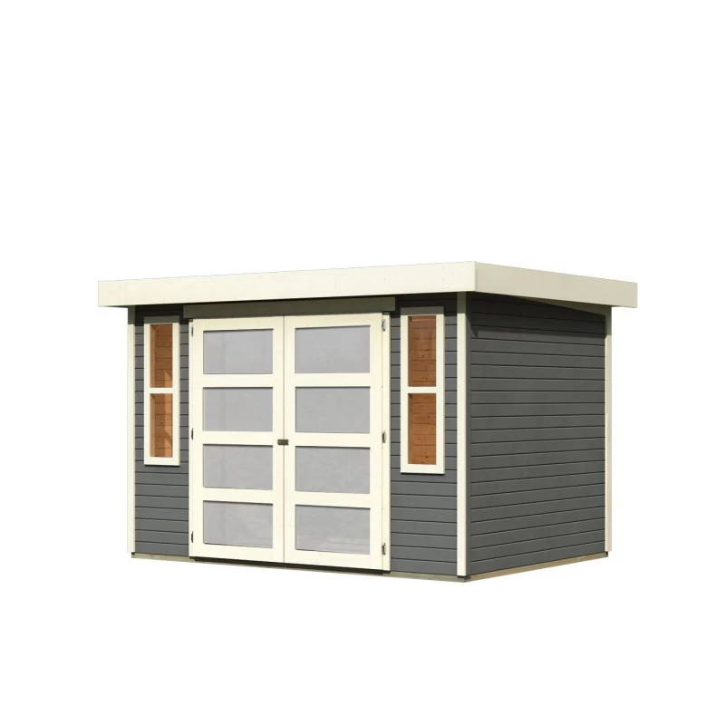 Abri De Jardin Toit Plat 6,55m² Bois Gris 19mm Mühlendorf 4 - Karibu 5 Abri De Jardin Toit Plat 6,55m² Bois Gris 19mm Mühlendorf 4 - Karibu – Image 3