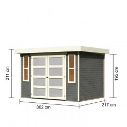 Abri De Jardin Toit Plat 6,55m² Bois Gris 19mm Mühlendorf 4 - Karibu 11 Abri De Jardin Toit Plat 6,55m² Bois Gris 19mm Mühlendorf 4 - Karibu -Boutique De Jardin abri de jardin toit plat 655m en bois vitrifie gris 19mm muhlendorf karibu 3
