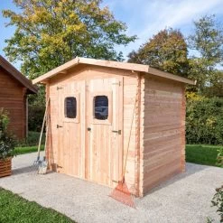 Abri En Madriers Douglas 28mm DOMMAR 6,33m² + Couverture Onduline - HABRITA -Boutique De Jardin abri dommar 633m en madriers douglas 28mm sans plancher habrita 3