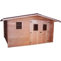 Abri En Bois 12,89m² DUBLIN En Madriers Douglas 28mm + Couverture Onduline - HABRITA -Boutique De Jardin abri dublin 1289m en madriers douglas 28mm sans plancher habrita 2