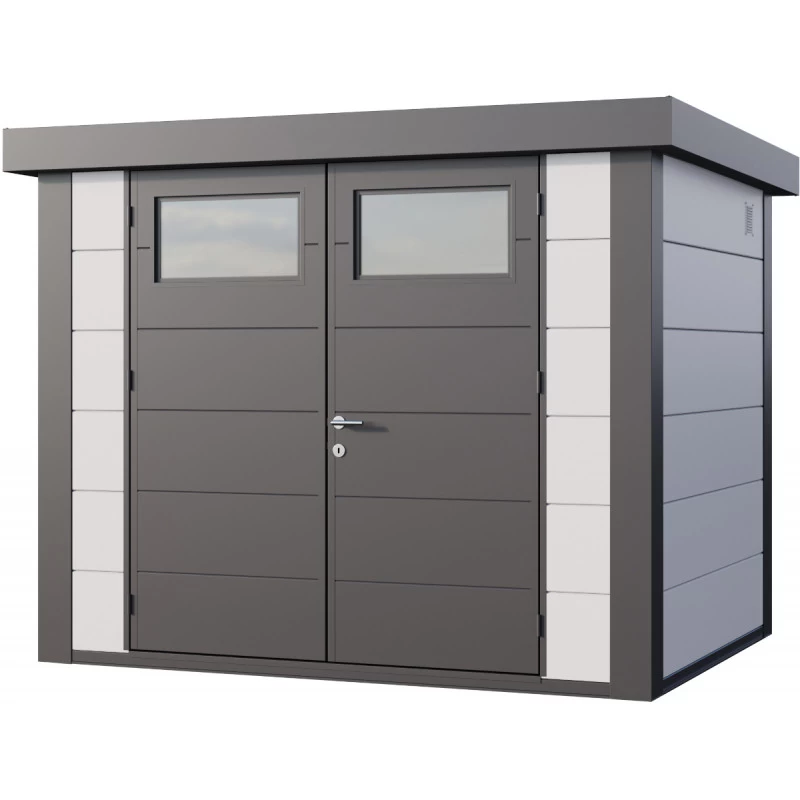 Abri En Acier Galvanisé Gris Blanc 5,6m² Avec Double Porte Eleganto 2721 Telluria 3 Abri En Acier Galvanisé Gris Blanc 5,6m² Avec Double Porte Eleganto 2721 Telluria