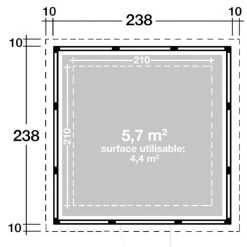 Abri En Acier Galvanisé Gris Clair 5,7m² Eleganto 2424 Telluria -Boutique De Jardin abri en acier galvanise gris clair 57m eleganto 2424 telluria 1
