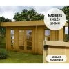 Abri En Bois 15m² Isolation Parois 100mm Traité Marron Gardy Shelter -Boutique De Jardin abri en bois 15m isolation parois 100mm traite marron gardy shelter