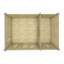 Abri En Bois Cloisonné 15m² MODERNE - Madriers 28mm Gardy Shelter -Boutique De Jardin abri en bois cloisonne 15m moderne madriers 28mm gardy shelter 3