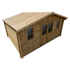 Abri En Bois Massif 19,8m² PLUS 28mm Traité Teinté Marron Gardy Shelter -Boutique De Jardin abri en bois massif 198m plus 28mm traite teinte marron gardy shelter 5