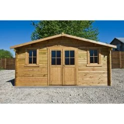Abri En Bois Massif 19,8m² PLUS 40mm Traité Teinté Marron Gardy Shelter -Boutique De Jardin abri en bois massif 198m plus 40mm traite teinte marron gardy shelter 2