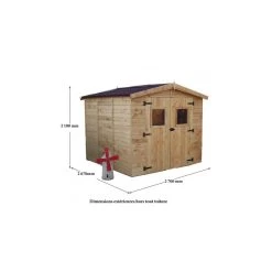 Abri En Bois Massif 5,76m² – Panneaux 16mm + Plancher + Couverture Plaques Ondulées -Boutique De Jardin abri en bois massif 576m panneaux 16mm plancher couverture plaques ondulees 5
