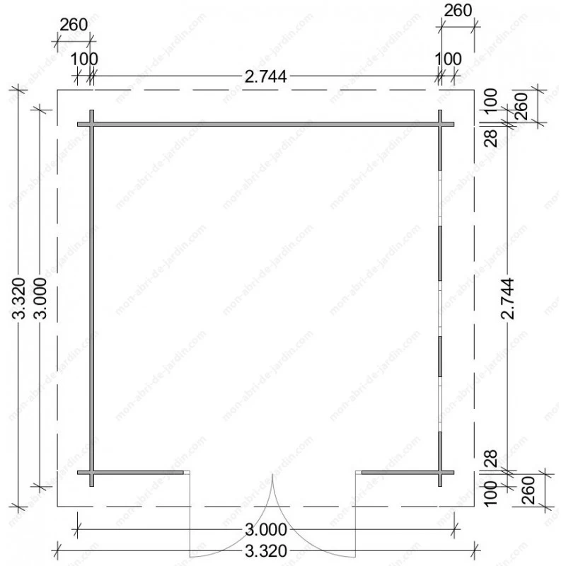 Abri En Bois Massif 9m² MODERNE Traité Marron 28mm Gardy Shelter 5 Abri En Bois Massif 9m² MODERNE Traité Marron 28mm Gardy Shelter – Image 3