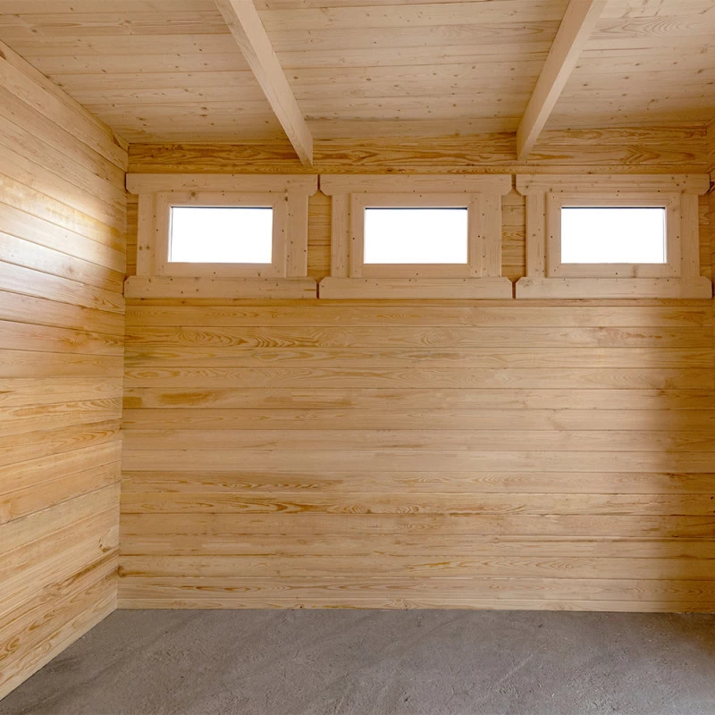 Abri En Bois Massif 9m² MODERNE Traité Marron 28mm Gardy Shelter 8 Abri En Bois Massif 9m² MODERNE Traité Marron 28mm Gardy Shelter – Image 6