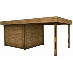 Abri En Bois Massif 9m² MODERNE Traité Marron + Terrasse Gardy Shelter -Boutique De Jardin abri en bois massif 9m moderne traite marron terrasse gardy shelter 2