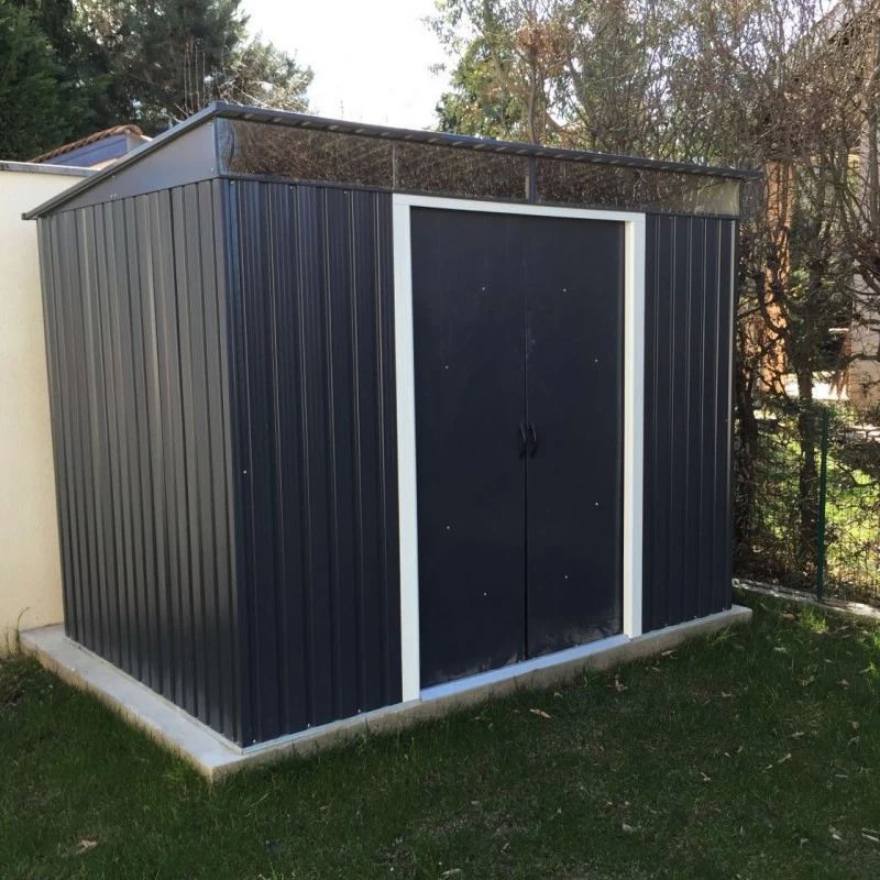 Abri En Métal Anthracite Avec Puits De Lumière Skylight 4,85m² DURAMAX + Kit Ancrage 3 Abri En Métal Anthracite Avec Puits De Lumière Skylight 4,85m² DURAMAX + Kit Ancrage