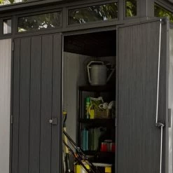 Abri En Résine Brossée Monopente Brossium 4,7m² + Plancher Keter -Boutique De Jardin abri en resine brossee monopente brossium 47m plancher keter 3