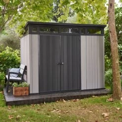 Abri Monopente En Résine Brossée Brossium 6m² + Plancher KETER -Boutique De Jardin abri en resine brossee monopente brossium 6m plancher keter 2