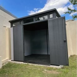 Abri Monopente En Résine Brossée Brossium 6m² + Plancher KETER -Boutique De Jardin abri en resine brossee monopente brossium 6m plancher keter 4