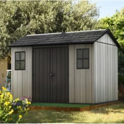 Abri En Résine Brossée Oakland 1175 Brossium 8m² + Plancher - Keter -Boutique De Jardin abri en resine brossee oakland 1175 brossium 8m plancher keter 2