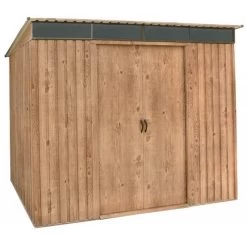 Abri Monopente En Métal Imitation Bois Skylight 4,84m² - DURAMAX + Kit D'ancrage -Boutique De Jardin abri monopente en metal imitation bois skylight 484m duramax 3