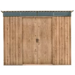 Abri Monopente En Métal Imitation Bois Skylight 4,84m² - DURAMAX + Kit D'ancrage -Boutique De Jardin abri monopente en metal imitation bois skylight 484m duramax 4