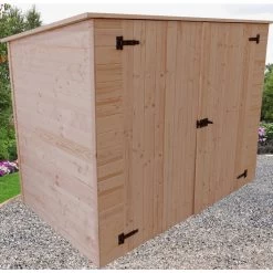 Abri Mural En Bois Brut 2,37m² Avec Large Double Porte - Habrita -Boutique De Jardin abri mural en bois brut 237m avec large double porte habrita 2