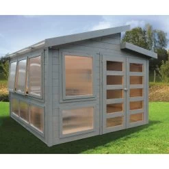 Abri Serre En Bois Massif 28mm - 8,91m² Toit Gradin SOLID -Boutique De Jardin abri serre en bois massif 28mm 921m toit gradin solid 3