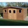 Abri Thermabri 15,14m² En Bois Thermo Traité Toiture En Acier HABRITA -Boutique De Jardin abri thermabri 1514m en bois thermo traite toiture en acier habrita