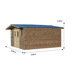 Abri Thermabri 24,30m² En Bois Thermo Traité Toiture En Acier HABRITA -Boutique De Jardin abri thermabri 2382m en bois thermo traite toiture en acier habrita 2