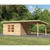 Abri Toit Plat 13,60m² Bois Massif 40mm Northeim 5 Avec Appentis 330cm – Karibu -Boutique De Jardin abri toit plat 1360m bois massif 40mm northeim 5 avec appentis 330cm woodfeeling