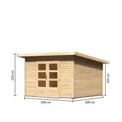 Abri Toit Plat 9,55m² Bois Massif 40mm Northeim 3 – Karibu -Boutique De Jardin abri toit plat 955m bois massif 40mm northeim 3 woodfeeling 3