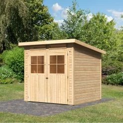 Abri Toit Plat En Bois Massif 19mm 4.62m² Glücksburg 3 - Karibu -Boutique De Jardin abri toit plat en bois massif 19mm 462m glucksburg 3 karibu 2