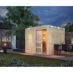 Abri Toit Plat En Bois Massif 19mm Qubic 6,05m² - Karibu