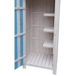 Armoire De Jardin En Bois Lasuré Bleu Et Blanc 0,41m² - Habrita -Boutique De Jardin armoire de jardin en bois lasure bleu et blanc 041m habrita 4