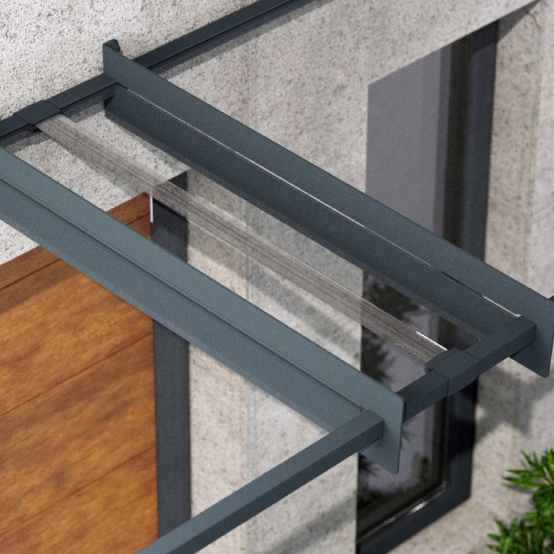 Auvent Marquise En Acrylique Gris Clair NANCY™ 3000 – Canopia By Palram 6 Auvent Marquise En Acrylique Gris Clair NANCY™ 3000 – Canopia By Palram – Image 4