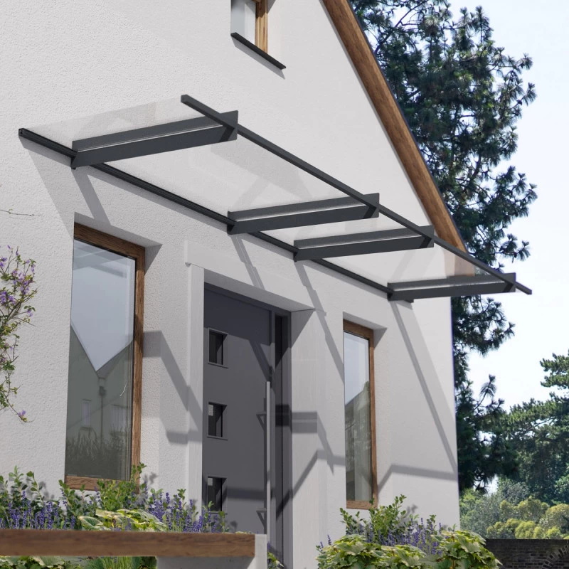 Auvent Marquise En Acrylique Gris Clair NANCY™ 4100 – Canopia By Palram 3 Auvent Marquise En Acrylique Gris Clair NANCY™ 4100 – Canopia By Palram