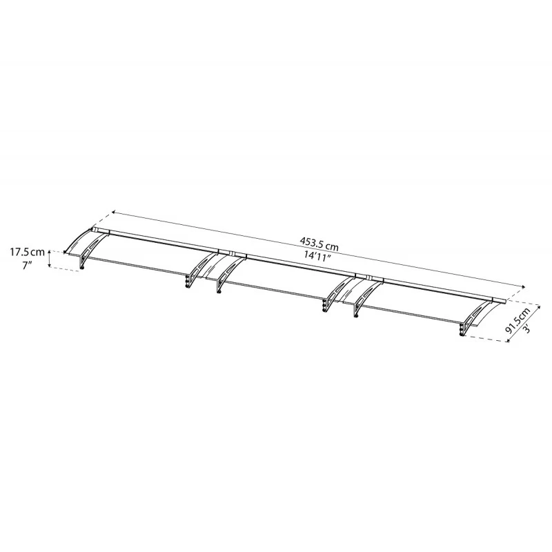 Auvent Marquise Gris AQUILA™ 4500 - Canopia By Palram 5 Auvent Marquise Gris AQUILA™ 4500 - Canopia By Palram – Image 3