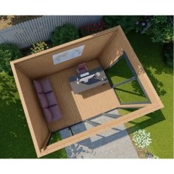 Bureau De Jardin En Bois Massif 11,8m² - Madriers 40mm Traités Teinté Marron Gardy Shelter -Boutique De Jardin bureau de jardin en bois massif 118m madriers 40mm traites teinte marron gardy shelter 3