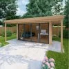 Bureau De Jardin En Bois Massif Avec Terrasse 16,5m² - Madriers 40mm Traités Et Teintés Marron Gardy Shelter -Boutique De Jardin bureau de jardin en bois massif avec terrasse 165m madriers 40mm traites et teintes marron gardy shelter