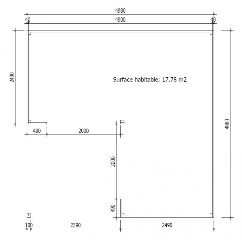 Bureau De Jardin En Bois Massif Avec Terrasse 18,6m² - Madriers 40mm Gardy Shelter 4 Bureau De Jardin En Bois Massif Avec Terrasse 18,6m² - Madriers 40mm Gardy Shelter – Image 2